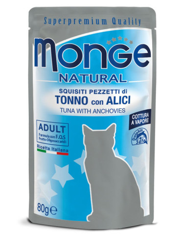 Monge Natural konservai katėms su tuno kąsneliais 80g