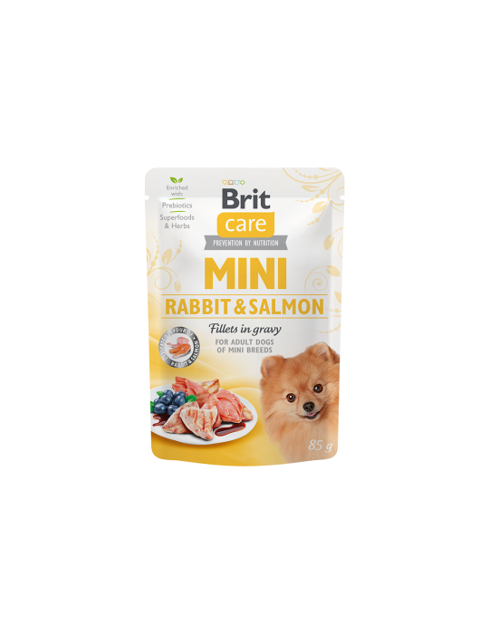 Brit Care Mini konservai šunims su triušiena ir lašiša - 85 g Brit Care Mini konservai šunims su triušiena ir lašiša - 85 g