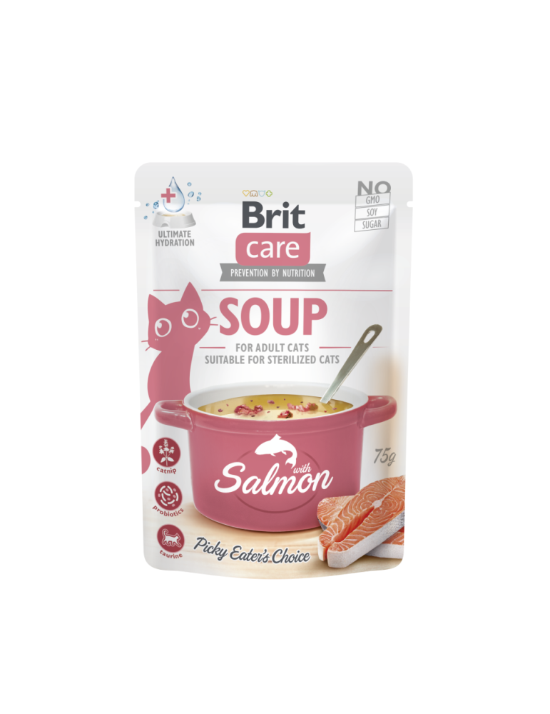 Brit Care sriuba su lašiša katėms - 75g Brit Care sriuba su lašiša katėms - 75g