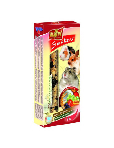 Vitapol Smakers skanėstas triušiams ir graužikams su dribsniais 90g (2 vnt)