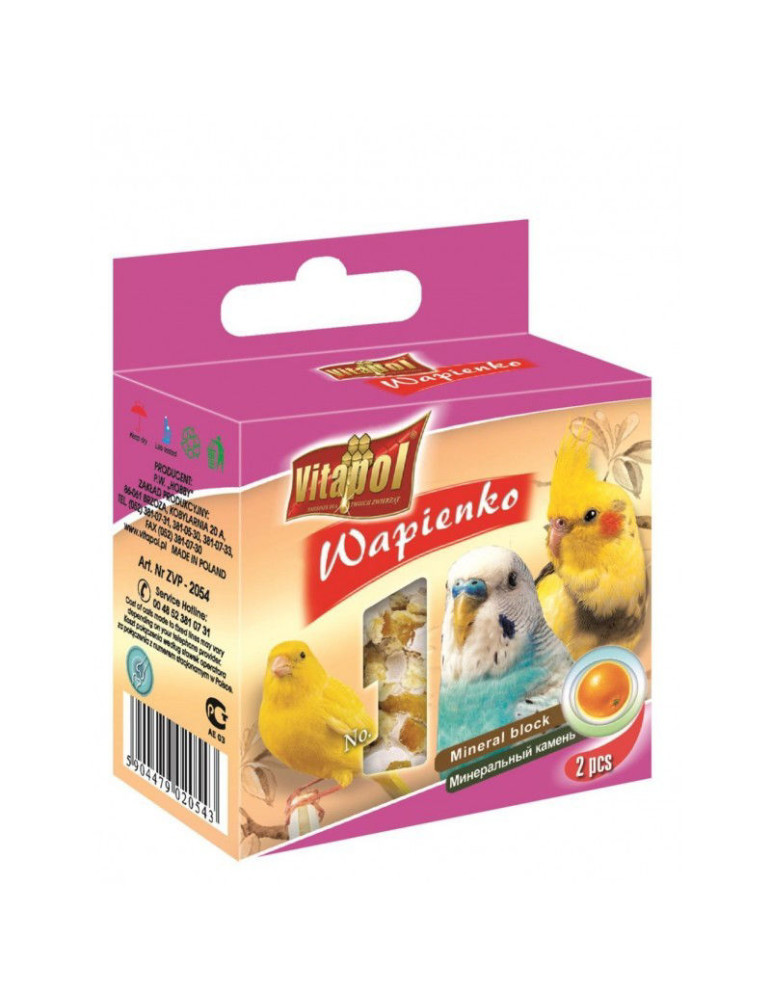 Vitapol mineralinis akmuo paukščiams, su apelsinais (2 vnt) 35g Vitapol mineralinis akmuo paukščiams, su apelsinais (2 vnt) 35g