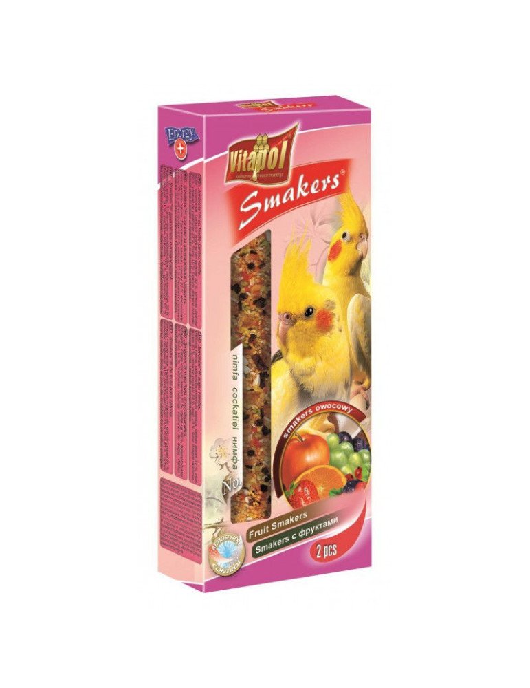 Vitapol Smakers skanėstas papūgoms Nimfoms, su vaisiais (2 vnt) 90g