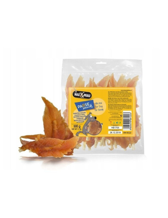 Hau&Miau Vištienos file ant baltų pagaliukų 500g Hau&Miau Vištienos file ant baltų pagaliukų 500g