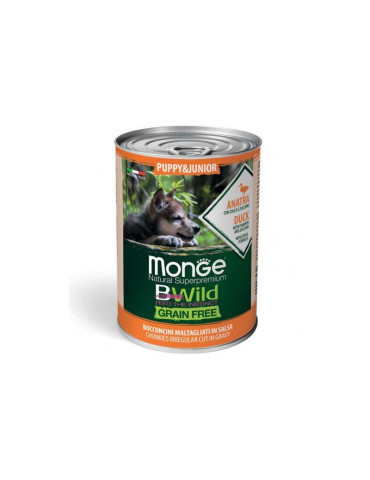 Monge BWild puppy konservuotas pašaras su antiena, 400g