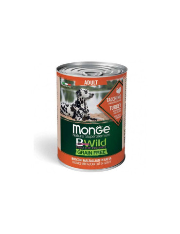 Monge Bwild adult konservuotas pašaras su kalakutiena, 400g
