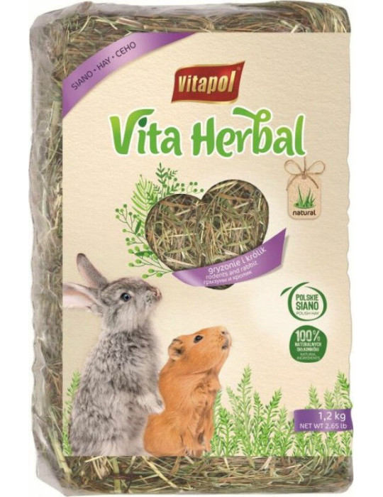 Vitapol natūralus šienas graužikams ir triušiams 1,2kg Vitapol natūralus šienas graužikams ir triušiams 1,2kg