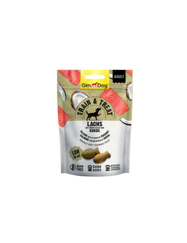 Gimdog Train & Treat Salmon & Coconut skanėstas šunims su lašiša ir kokosais 125g
