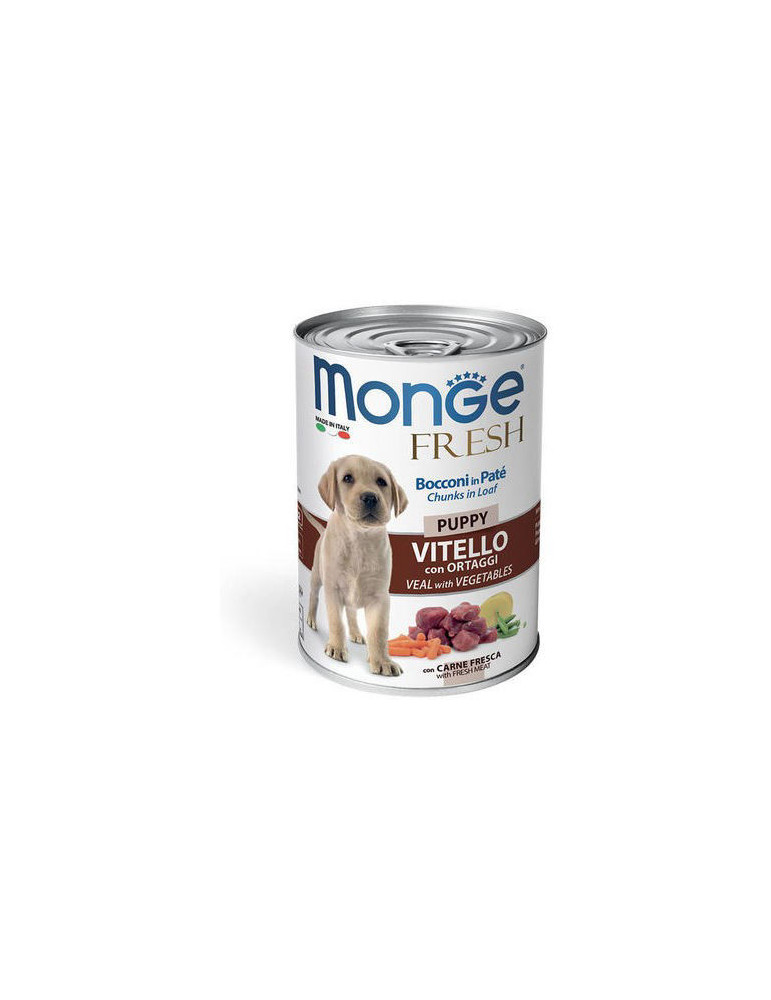 Monge Fresh Puppy konservuotas pašaras jauniems šunims su vištiena 400g Monge Fresh Puppy konservuotas pašaras jauniems šunims su vištiena 400g